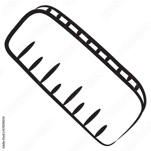 
Office stationery to measure the length, doodle icon of ruler
