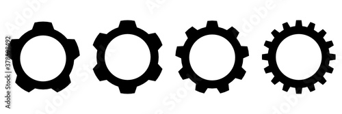 Set of Black gear wheel icons photo