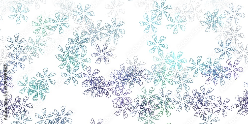 Light blue, green vector abstract artwork with leaves. Light blue, green vector abstract artwork with leaves.
