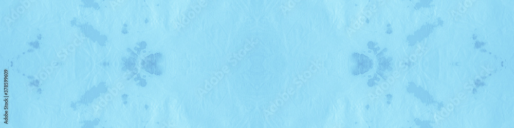 Seamless Blue Tie Dye Print Shibori. Fabric 