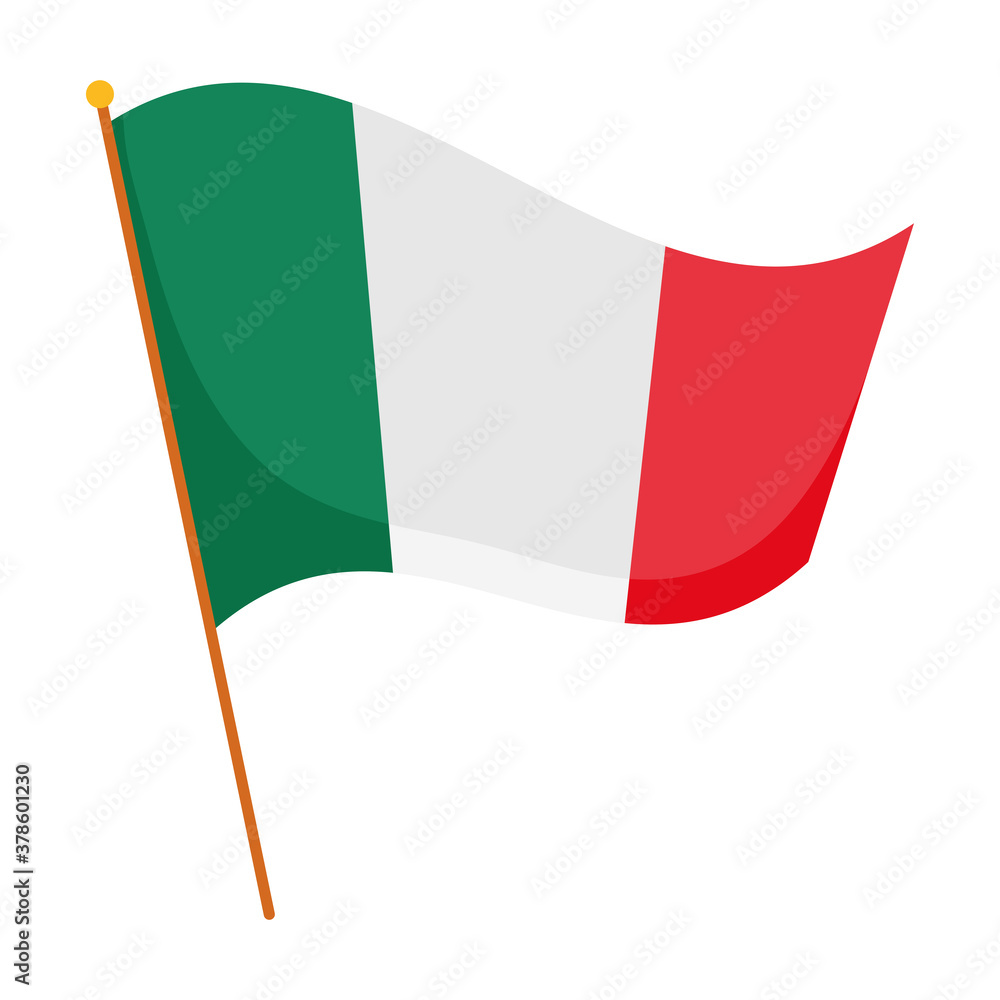 mexican flag in pole national symbol isolated icon over white background mexican flag in pole national symbol isolated icon over white background