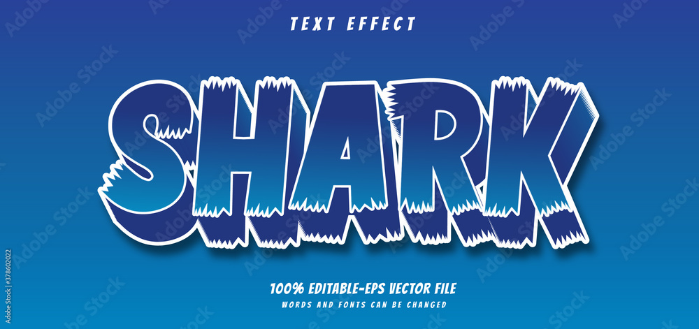 Obraz premium shark text effect editable vector file text design vector