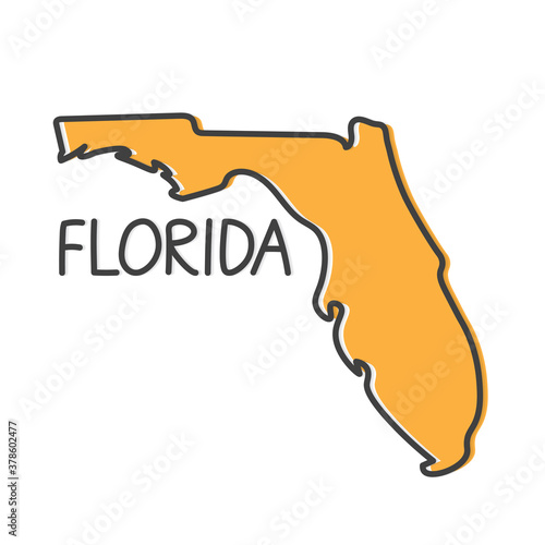 outline Florida map- vector illustration