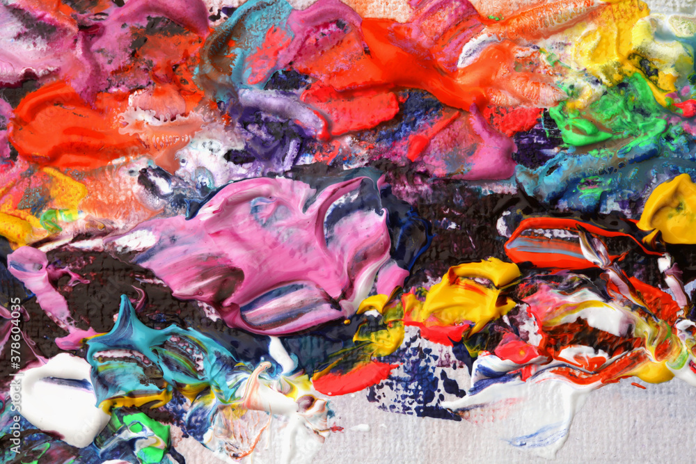 Abstract acrylic and oil smear blot painting. Color horizontal texture canvas background. Abstract acrylic and oil smear blot painting. Color horizontal texture canvas background.