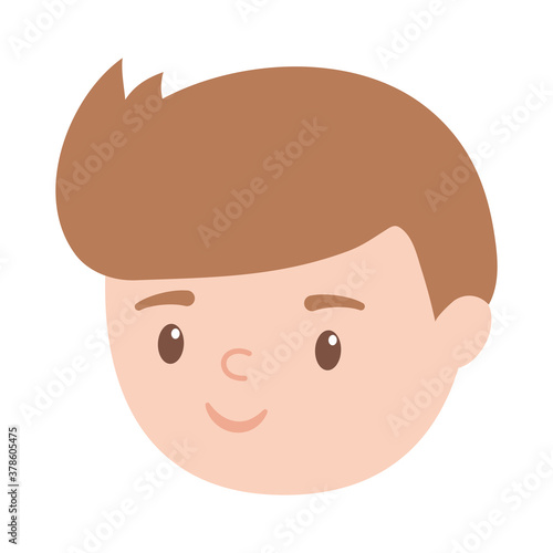 boy face character cartoon isolated design white background