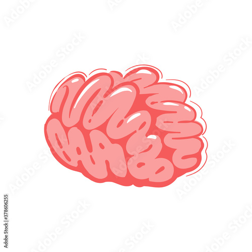 Isolated illustration of a brain. Halloween clipart