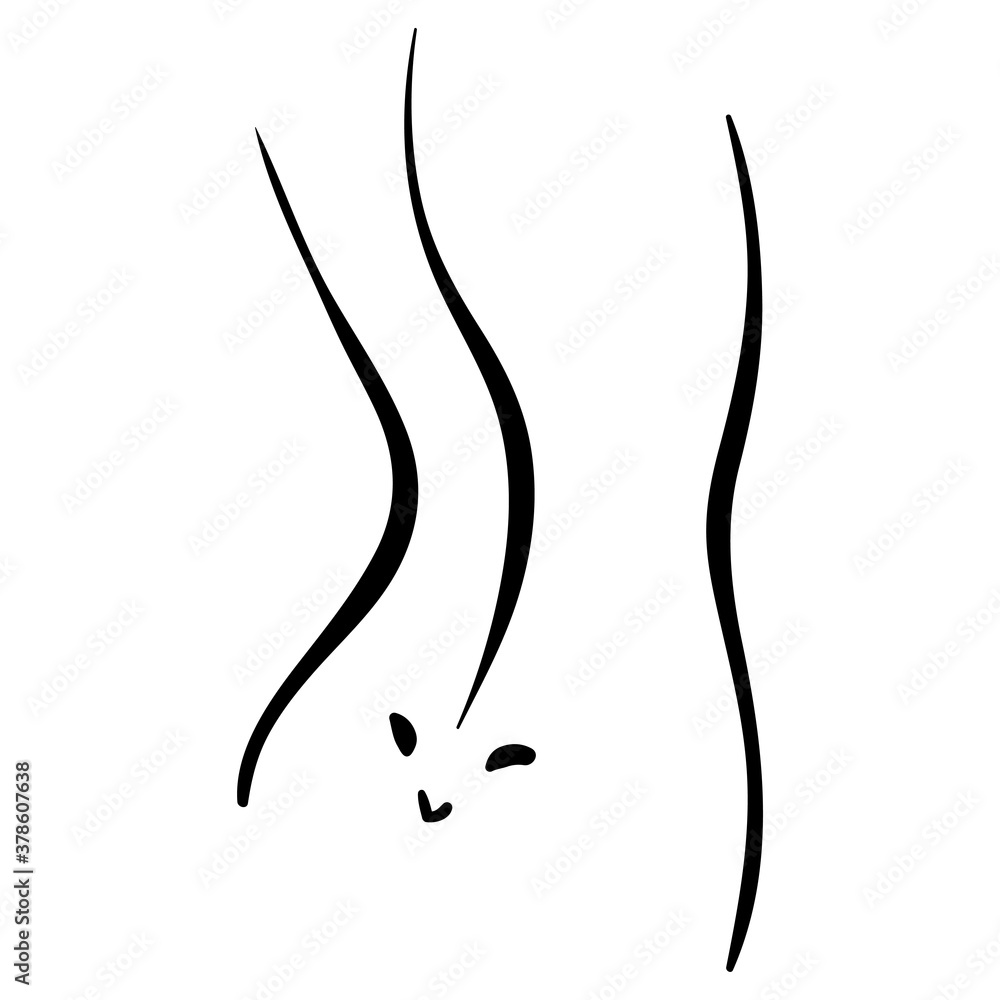 Line woman spine illustration in minimal style Line woman spine illustration in minimal style