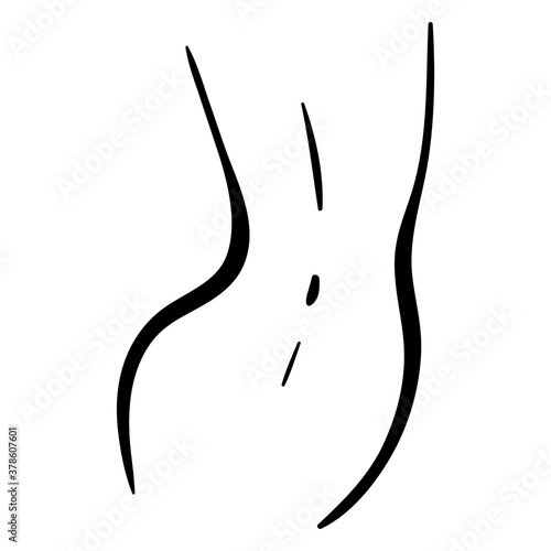 Woman line logo illustration of slim abdomen