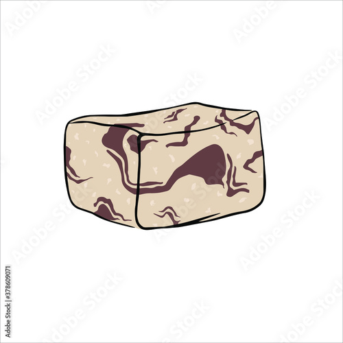 Turkish halva from seeds with a chocolate layer. stock vector illustration