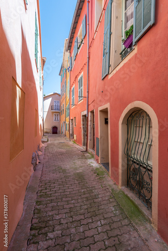 French Riviera. View of the Narrow Streets of the Old Town in Villefranche  France.