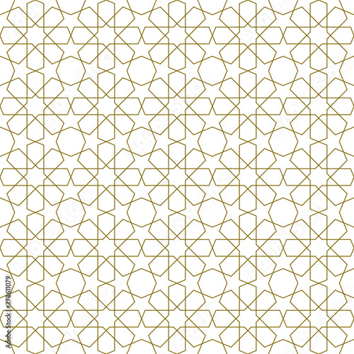 Seamless arabic geometric ornament in brown color.
