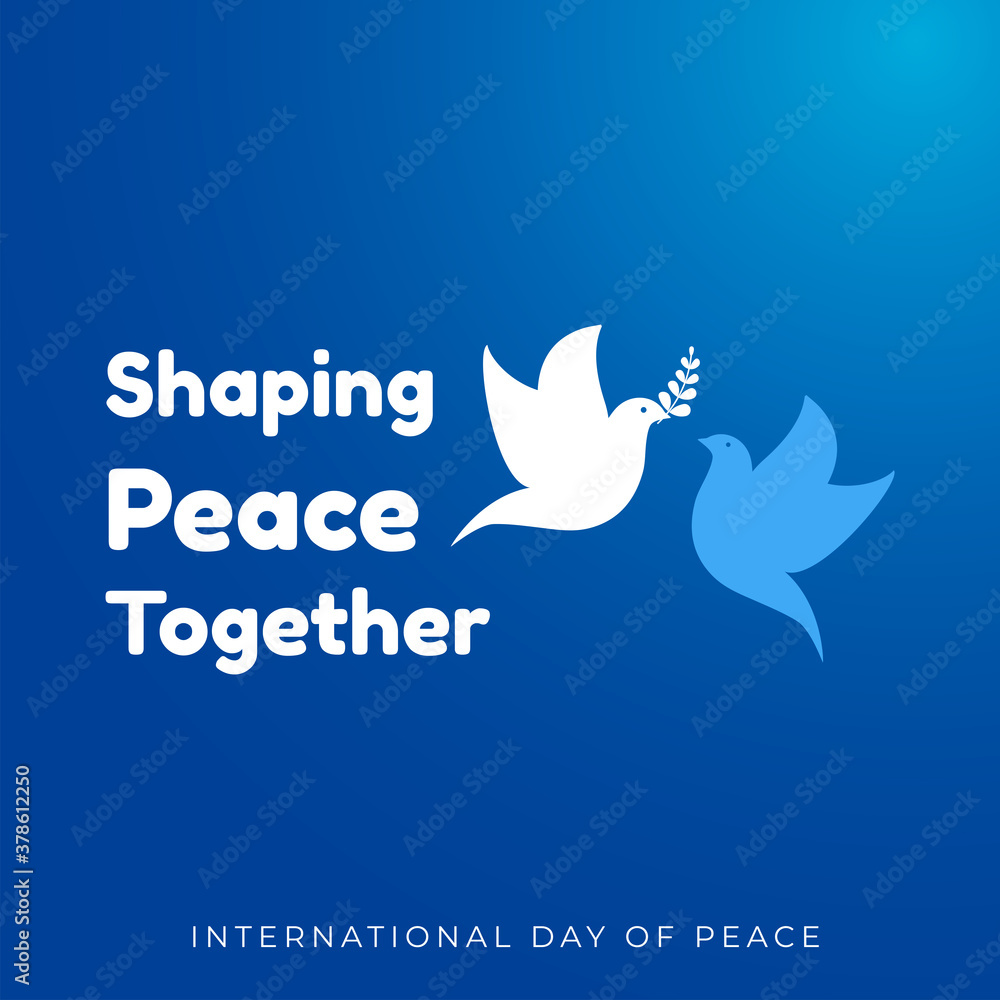 Naklejka premium Design for celebrating international day of peace. Happy world peace day greeting.