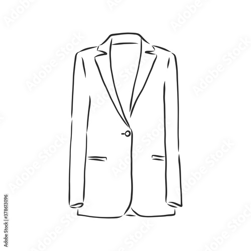 Set of vector isolated women s jackets, front view, women's blazer, vector sketch illustration © Elala 9161