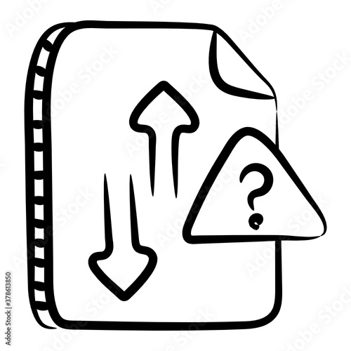 
An icon design of data syncing, doodle vector 
