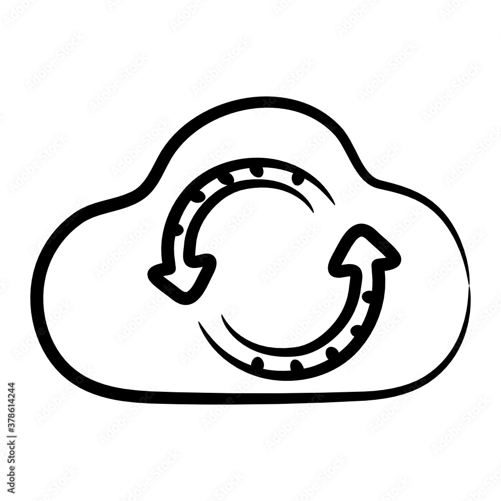 Arrows with cloud, vector style of cloud sync
Arrows with cloud, vector style of cloud sync