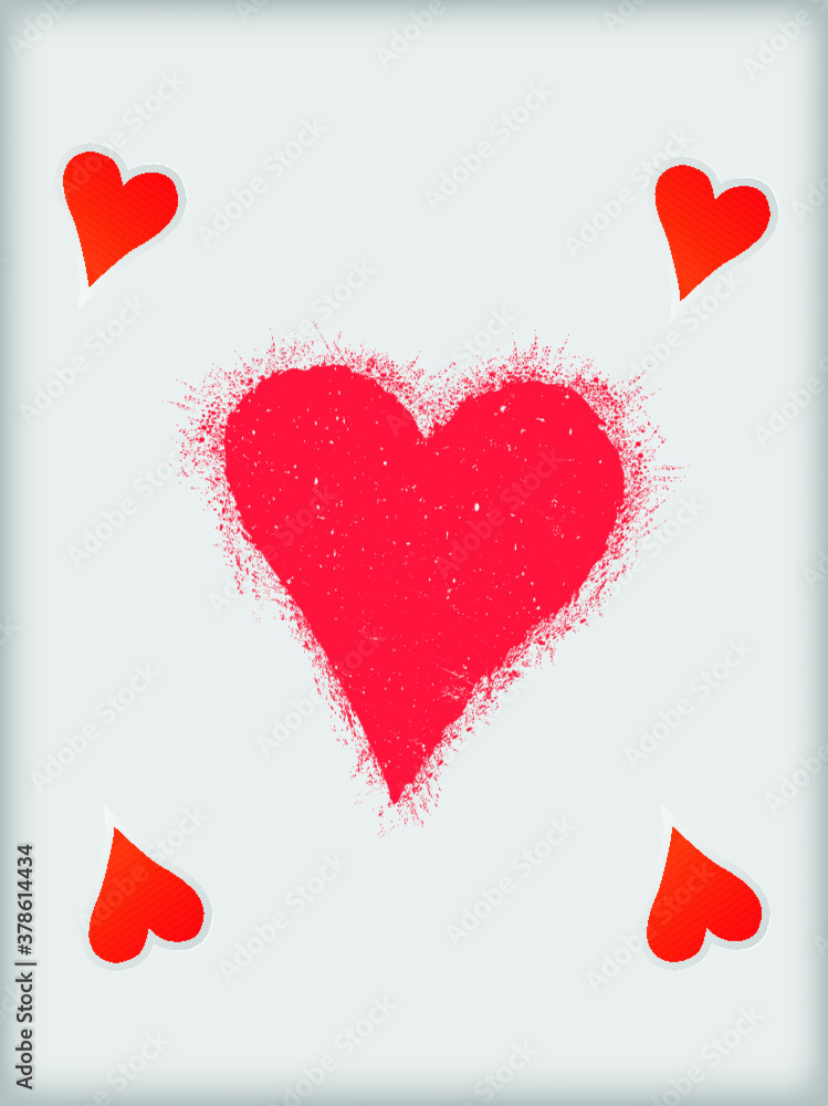 Set of grunge playing cards symbol Set of grunge playing cards symbol