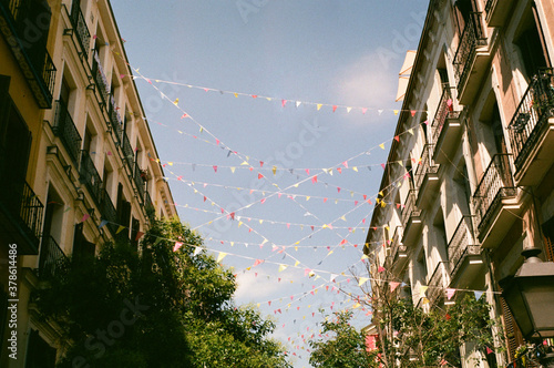 flags in an 