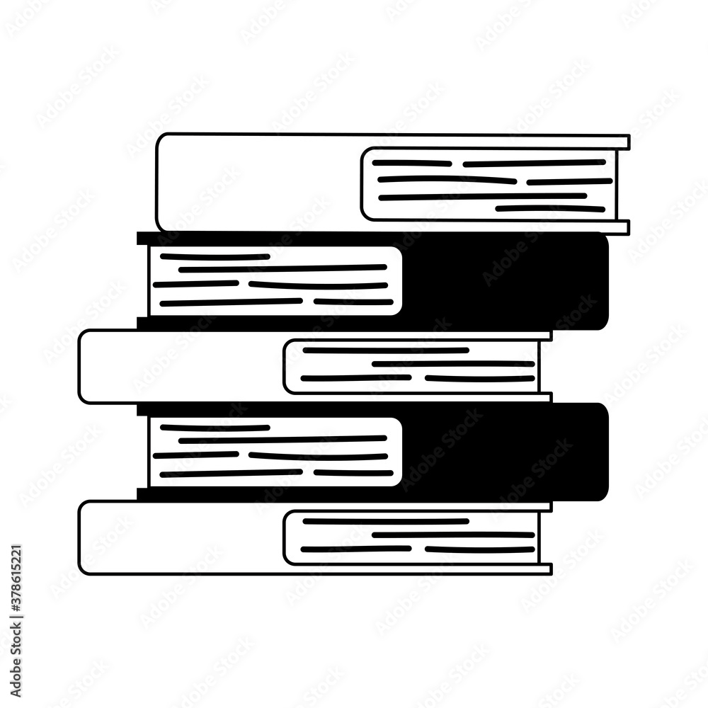stack of books learn isolated design white background line style stack of books learn isolated design white background line style