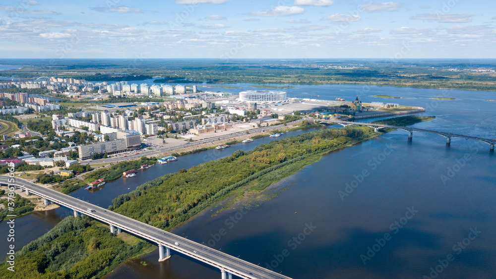 Nizhny Novgorod. The confluence of the rivers-Oka and Volga.