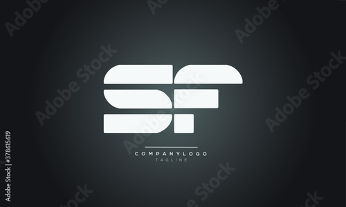SF initials monogram letter text alphabet logo design
