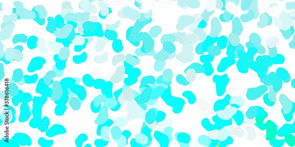 Light blue, green vector texture with memphis shapes.