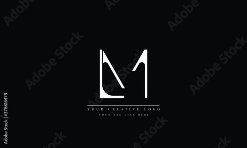 LM, ML, L, M Letter Logo Design with Creative Modern Trendy Typography