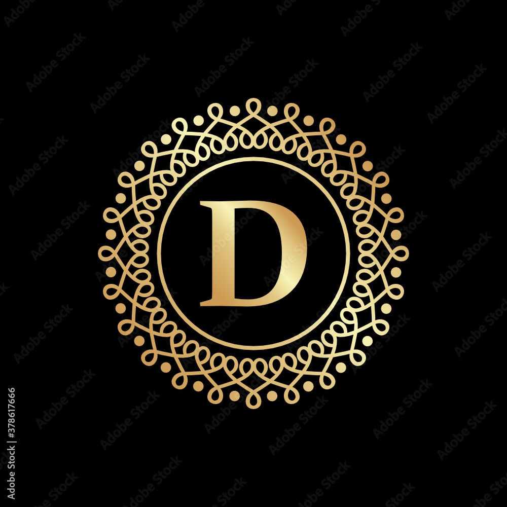 Naklejka premium D Letter Luxury Logo Design Template Inspiration