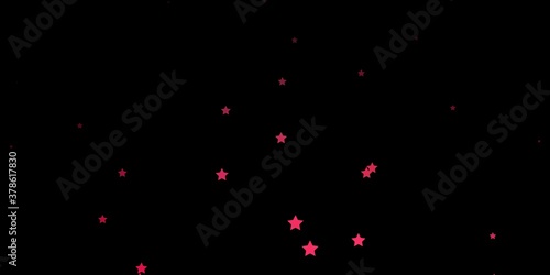 Dark Red vector background with colorful stars. Shining colorful illustration with small and big stars. Pattern for websites, landing pages.