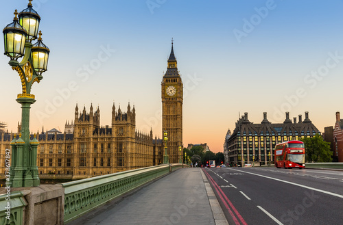 big ben and red london bus