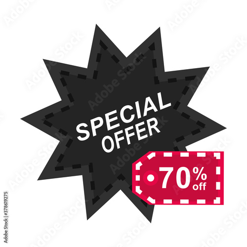 black friday, tags for discount promotions icon flat style