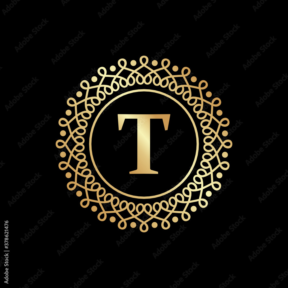 T Letter Luxury Logo Design Template Inspiration