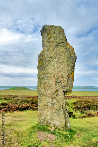 The Ring of Brodgar a Neolithic henge and stone circle on the Mainland in Orkney, Scotland