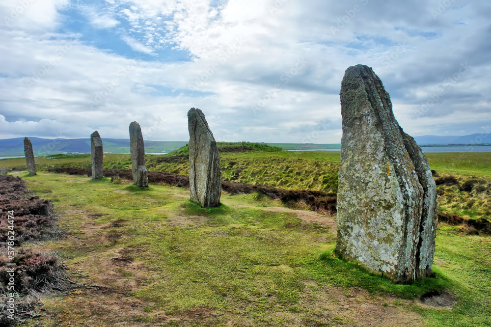 The Ring of Brodgar a Neolithic henge and stone circle on the Mainland  in Orkney, Scotland
