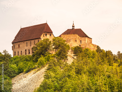 Tocnik Castle - medieval residence of the king Wenceslas IV, Czech Republic © pyty