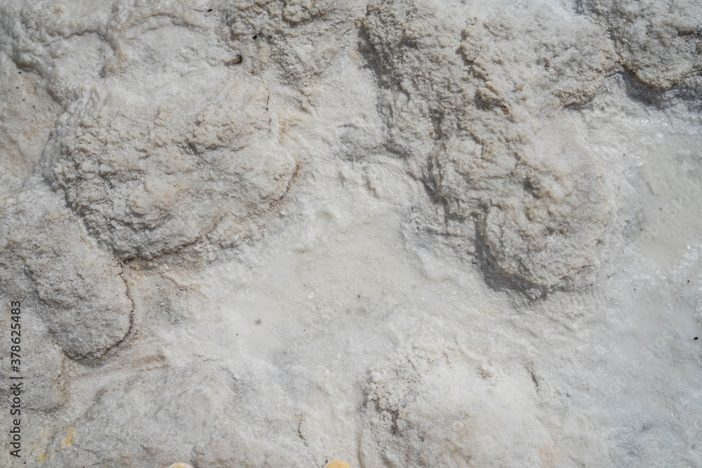 Fototapeta premium salt on a white salt lake