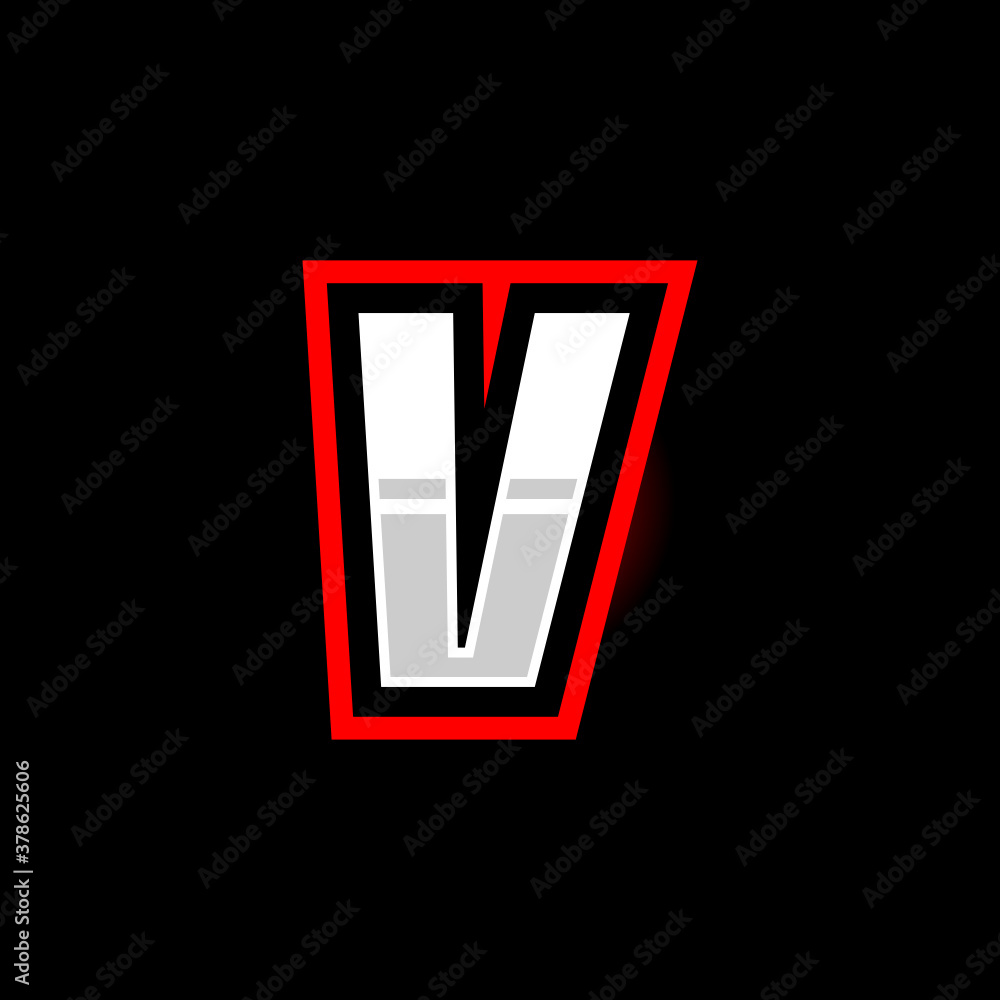 V Letter Gaming Esport Logo Design Template Inspiration Stock Vector