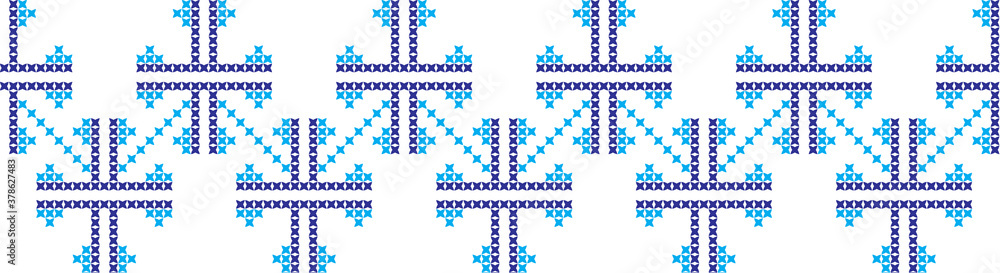 Fototapeta premium embroidered Ukrainian national pattern crossembroidered cross ukrainian slavic national pattern on transparent background