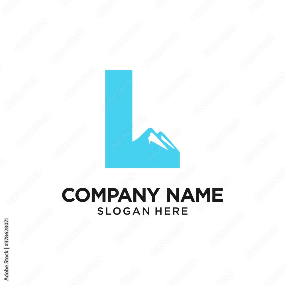 L letter Mountain Logo Design Vector Template Inspiration L letter Mountain Logo Design Vector Template Inspiration