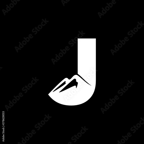 J letter Mountain Logo Design Vector Template Inspiration