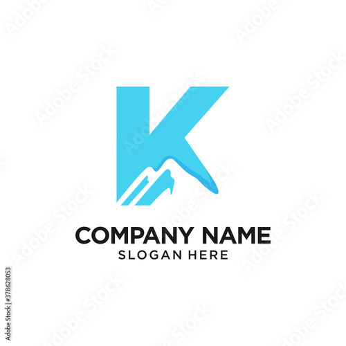 Free Download K letter Mountain Logo Design Vector Template Inspiration - GFXLoad