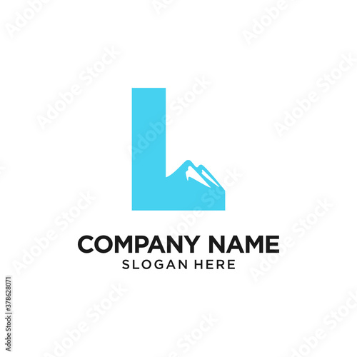 L letter Mountain Logo Design Vector Template Inspiration
