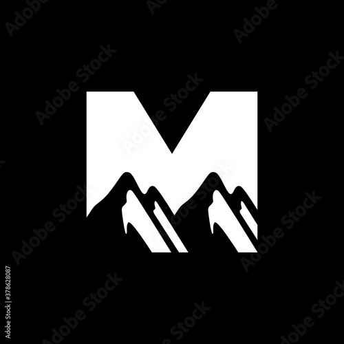 M letter Mountain Logo Design Vector Template Inspiration