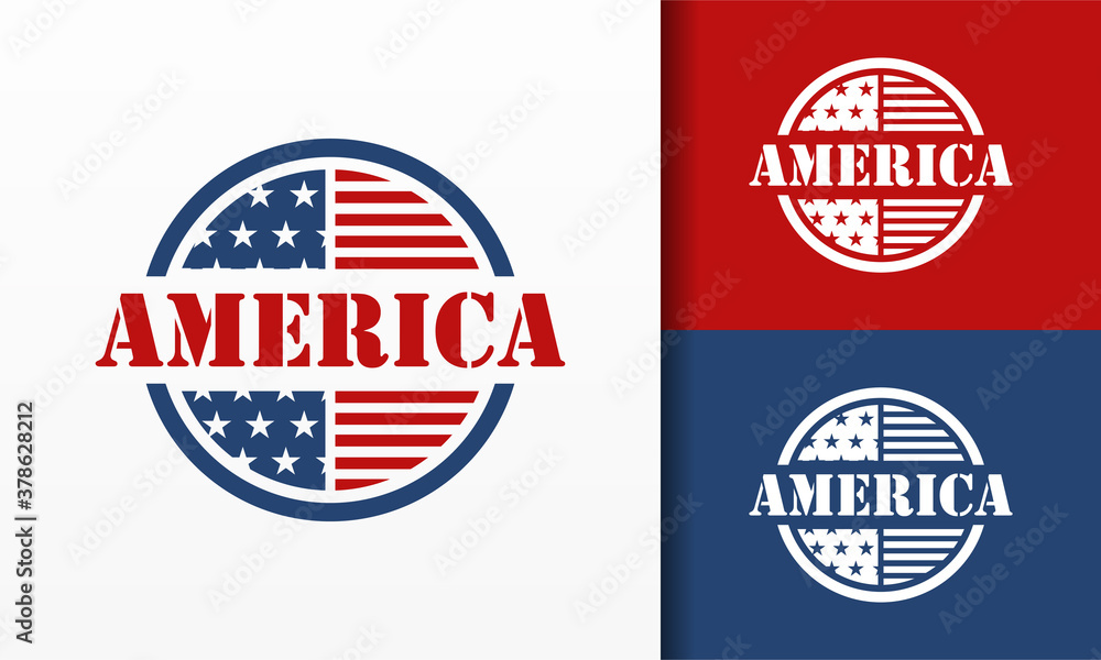 circle flag america logo