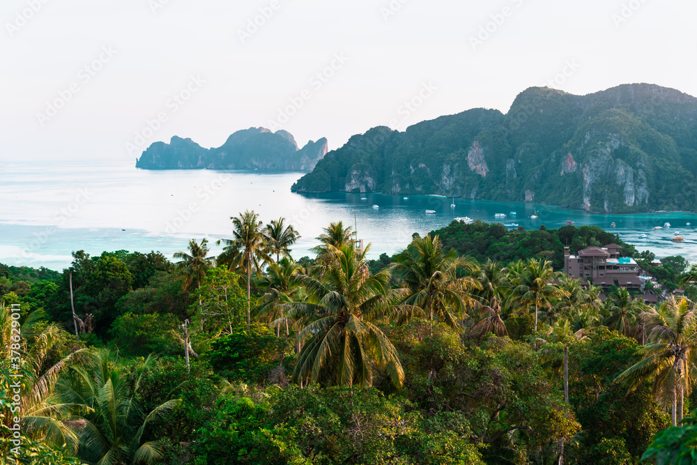 View of the island Phi Phi Don from the viewing point, South of Thailand.