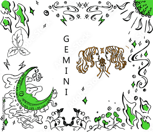 The illustration - zodiac sign in hand drawn style.
