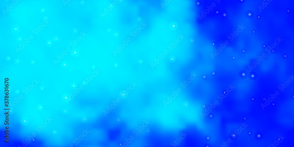 Light BLUE vector template with neon stars. Colorful illustration in abstract style with gradient stars. Pattern for new year ad, booklets.