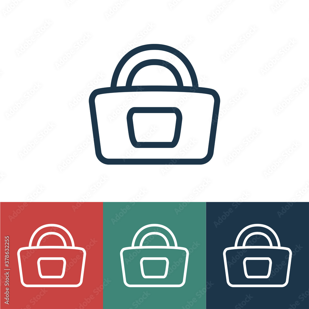 Linear vector icon with bag Linear vector icon with bag