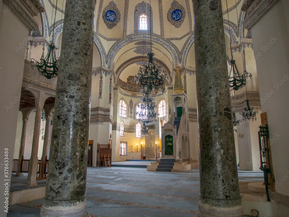Interior of Little Aya Sofya Mosque (Kucuk Ayasofya Camii), Sultanahmet, Istanbul, Turkey,