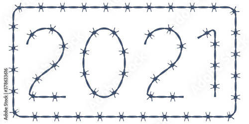 Barbed wire 2021 lettering