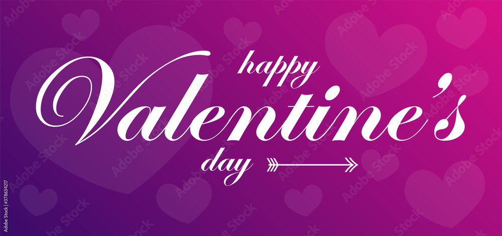 Valentines Day Lettering Background. Happy Valentines Day text on a red background